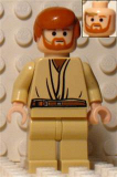 LEGO sw162 Obi-Wan Kenobi, Tan Legs, Light Flesh Head with Headset (set 7661)